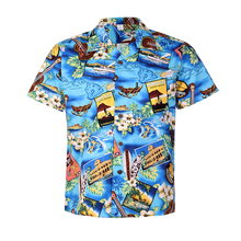 Load image into Gallery viewer, C90-A9257 (Blue paradise), Men 100% Cotton Aloha Shirt