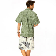 Load image into Gallery viewer, C90-A555 (Green Hawaiian), Men 100% Cotton Aloha Shirt