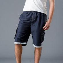 Load image into Gallery viewer, N90-T017 (Navy solid, cargo pockets), Men Microfiber Swimtrunk