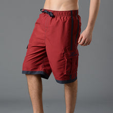 Load image into Gallery viewer, N90-T041 (Burgundy solid, cargo pockets), Men Microfiber Swimtrunk