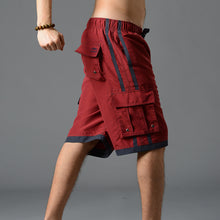 Load image into Gallery viewer, N90-T041 (Burgundy solid, cargo pockets), Men Microfiber Swimtrunk