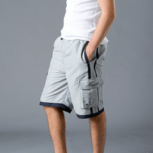 Load image into Gallery viewer, N90-T066LG (Gray solid, cargo pockets), Men Microfiber Swimtrunk