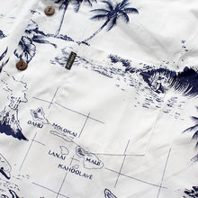 Load image into Gallery viewer, C90-A290 (White map), Men 100% Cotton Aloha Shirt