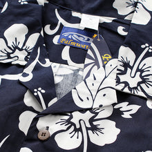 Load image into Gallery viewer, C90-A110N (Navy hibiscus),Men 100% Cotton Aloha Shirt