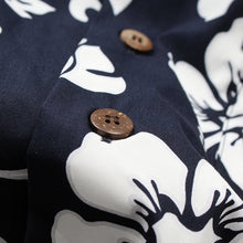 Load image into Gallery viewer, C90-A110N (Navy hibiscus),Men 100% Cotton Aloha Shirt
