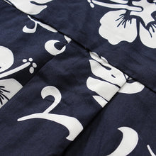 Load image into Gallery viewer, C90-A110N (Navy hibiscus),Men 100% Cotton Aloha Shirt