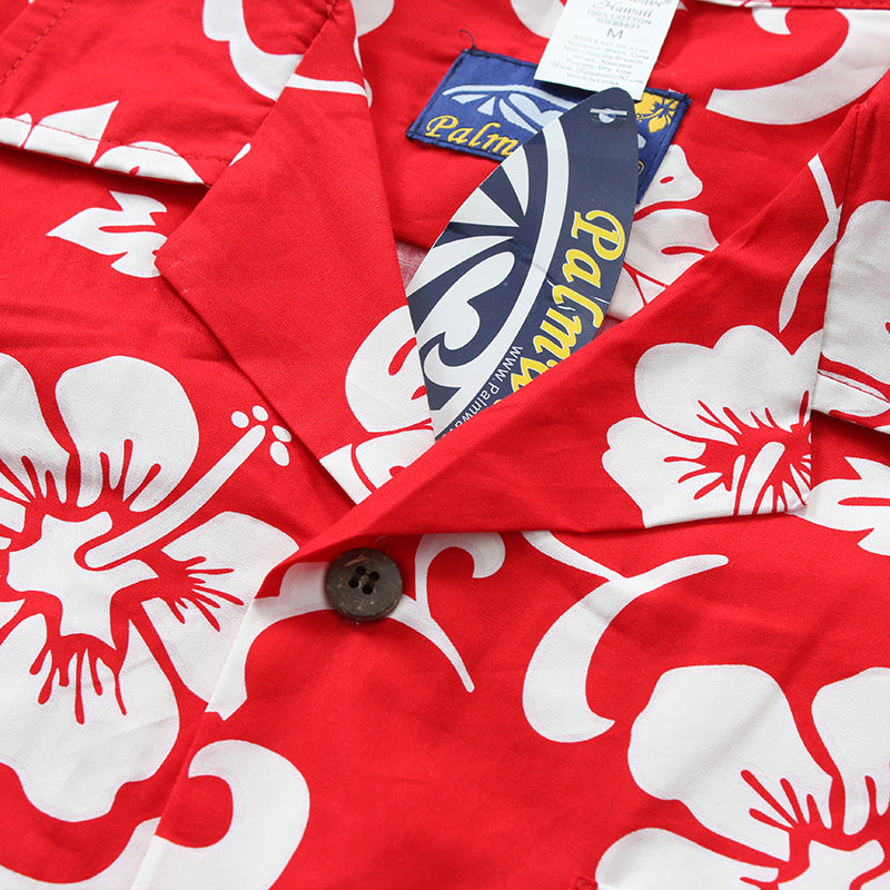 Classic Red Hibiscus Women's Hawaiian Shirt