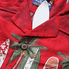 Load image into Gallery viewer, C90-A2447 (Burgundy surfboard), Men 100% Cotton Aloha Shirt