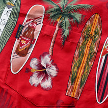 Load image into Gallery viewer, C90-A2447 (Burgundy surfboard), Men 100% Cotton Aloha Shirt