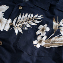 Load image into Gallery viewer, C90-A510N (Navy cross), Men 100% Cotton Aloha Shirt