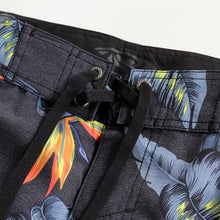 Load image into Gallery viewer, N90-B5024 (Paradise bird-black), Men Microfiber Boardshort (4-way stretch) - three pockets - Size 34‘ outseam is 22 inch.
