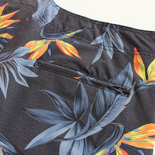 Load image into Gallery viewer, N90-B5024 (Paradise bird-black), Men Microfiber Boardshort (4-way stretch) - three pockets - Size 34‘ outseam is 22 inch.
