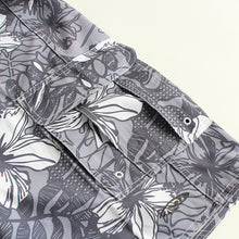 Load image into Gallery viewer, N90-B5629 (Ash hibiscus), Men Microfiber Boardshort (4-way stretch) - three pockets - Size 34‘ outseam is 22 inch.