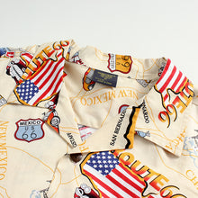 Load image into Gallery viewer, C90-A1794 (Beige route 66), Men 100% Cotton Aloha Shirt
