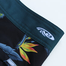Load image into Gallery viewer, N90-B8058 (Bird of paradise divide-onyx/green), Men Microfiber Boardshort - (4-way stretch) - one pocket - Size 34‘ outseam is 22 inch.