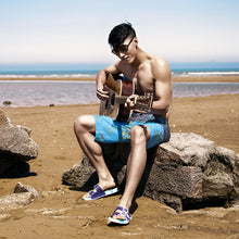 Load image into Gallery viewer, N90-S5625 (Gray/blue bird of paradise), Men Submersible Shorts (4-way stretch)