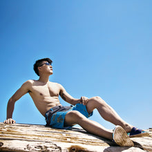 Load image into Gallery viewer, N90-S5625 (Gray/blue bird of paradise), Men Submersible Shorts (4-way stretch)