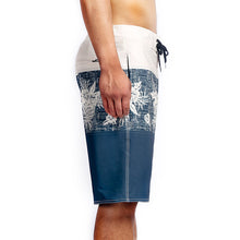 Load image into Gallery viewer, N90-B617 (Rustic print-navy), Men Microfiber Boardshort (4-way stretch) - three pockets - Size 34‘ outseam is 22 inch.