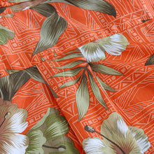 Load image into Gallery viewer, C90-A8459 (Brick floral), Men 100% Cotton Aloha Shirt