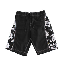 Load image into Gallery viewer, N90-B452B (Black solid satin), Men Microfiber Boardshort - two pockets - Size 34‘ outseam is 22 inch.