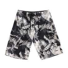 Load image into Gallery viewer, N90-B507 (Black with cream floral), Men Microfiber Boardshort (4-way stretch) - three pockets - Size 34‘ outseam is 22 inch.