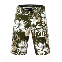 Load image into Gallery viewer, N90-B5597 (Green floral), Men Microfiber Boardshort (4-way stretch) - three pockets - Size 34‘ outseam is 22 inch.