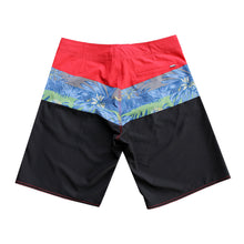 Load image into Gallery viewer, N90-B9041 (Verdant divide-crimson/onyx), Men Microfiber Boardshort (4 - way stretch) - three pockets - outseam is 20 inch in size 34