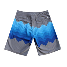 Load image into Gallery viewer, N90-B962 (Adjacent divide-grey/blue), Men Microfiber Boardshort- (4-way stretch) - one pocket - Size 34‘ outseam is 22 inch.