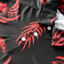 Load image into Gallery viewer, N90-P2104 (Black with red Tribal), Men Microfiber Breathable Knitted Aloha Polo Shirt
