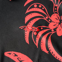 Load image into Gallery viewer, N90-P2104 (Black with red Tribal), Men Microfiber Breathable Knitted Aloha Polo Shirt