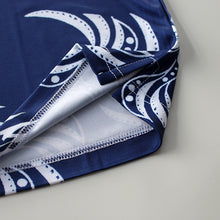 Load image into Gallery viewer, N90-P2119 (Navy with white tribal), Men Microfiber Breathable Knitted Aloha Polo Shirt