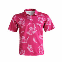 Load image into Gallery viewer, N90-P2144 (Pink tribal), Men Microfiber Breathable Knitted Aloha Polo Shirt