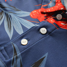 Load image into Gallery viewer, N90-P22124 (Navy lobster), Men Microfiber Breathable Knitted Aloha Polo Shirt