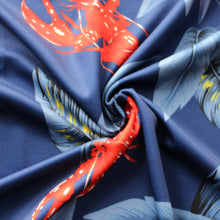 Load image into Gallery viewer, N90-P22124 (Navy lobster), Men Microfiber Breathable Knitted Aloha Polo Shirt