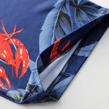 Load image into Gallery viewer, N90-P22124 (Navy lobster), Men Microfiber Breathable Knitted Aloha Polo Shirt