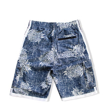 Load image into Gallery viewer, N90-T517N (Vintage navy pineapple, cargo pockets), Men Microfiber Swimtrunk