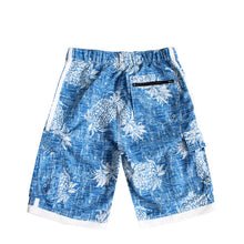Load image into Gallery viewer, N90-T527 (Vintage blue pineapple, cargo pockets), Men Microfiber Swimtrunk