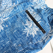 Load image into Gallery viewer, N90-T527 (Vintage blue pineapple, cargo pockets), Men Microfiber Swimtrunk