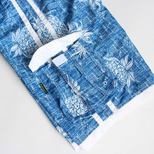 Load image into Gallery viewer, N90-T527 (Vintage blue pineapple, cargo pockets), Men Microfiber Swimtrunk