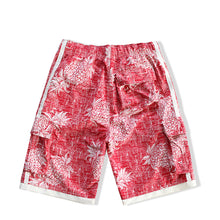 Load image into Gallery viewer, N90-T547 (Vintage red pineapple, cargo pockets), Men Microfiber Swimtrunk