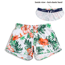 Load image into Gallery viewer, N91-CW9954 (White with orange hibiscus), Ladies 4-way stretch comfort waist shorts
