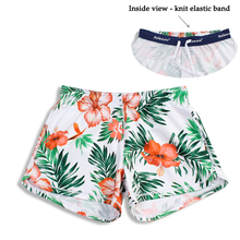 Load image into Gallery viewer, N91-CW9954 (White with orange hibiscus),  Ladies 4-way stretch comfort waist shorts
