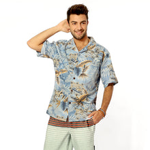 Load image into Gallery viewer, C90-A826 (Aliceblue leaf), Men 100% Cotton Aloha Shirt