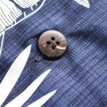 Load image into Gallery viewer, C90-A517 (Navy with cream floral), Men 100% Cotton Aloha Shirt