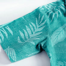 Load image into Gallery viewer, C90-A552 (Aqua leaf), Men 100% Cotton Aloha Shirt