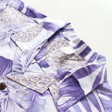 Load image into Gallery viewer, C90-A9936 (Pastel purple leaf), Men 100% Cotton Aloha Shirt