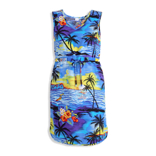 Load image into Gallery viewer, R91-D064 (Blue scenery), Ladies Aloha Dress 100% Rayon
