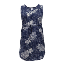 Load image into Gallery viewer, R91-D517N (Vintage navy pineapple), Ladies Aloha Dress 100% Rayon
