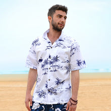 Load image into Gallery viewer, C90-A290 (White map), Men 100% Cotton Aloha Shirt