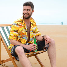 Load image into Gallery viewer, C90-A8845 (Yellow scenery), Men 100% Cotton Aloha Shirt